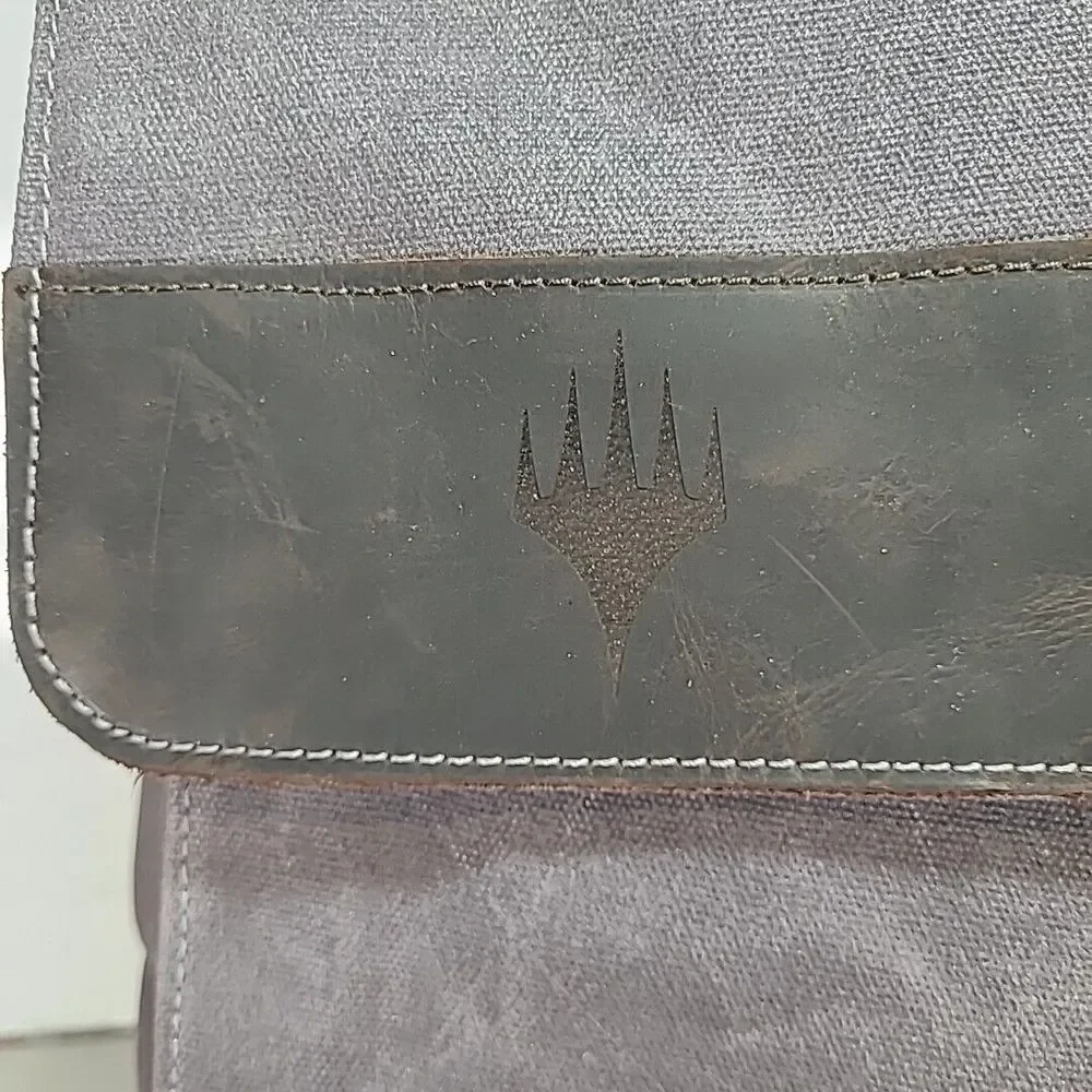 Dungeons & Dragons‎ / Magic The Gather Gray /Brown Leather Waxed Canvas Backpack